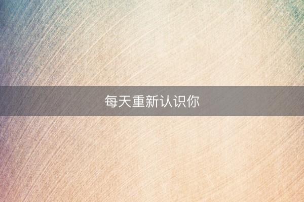 每天重新认识你
