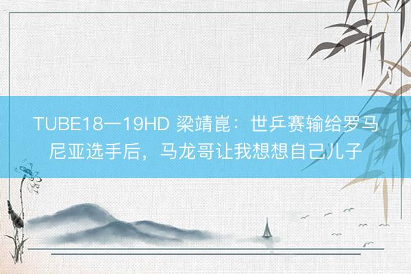 TUBE18一19HD 梁靖崑：世乒赛输给罗马尼亚选手后，马龙哥让我想想自己儿子