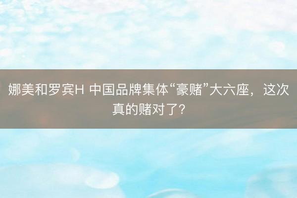 娜美和罗宾H 中国品牌集体“豪赌”大六座，这次真的赌对了？