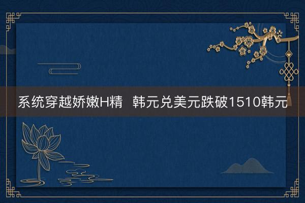 系统穿越娇嫩H精  韩元兑美元跌破1510韩元