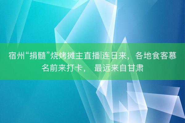 宿州“捐髓”烧烤摊主直播|连日来，各地食客慕名前来打卡， 最远来自甘肃