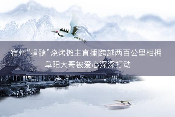 宿州“捐髓”烧烤摊主直播|跨越两百公里相拥 阜阳大哥被爱心深深打动