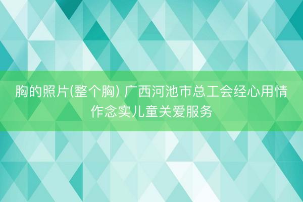 胸的照片(整个胸) 广西河池市总工会经心用情作念实儿童关爱服务