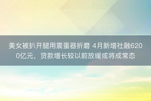 美女被扒开腿用震蛋器折磨 4月新增社融6200亿元，贷款增长较以前放缓或将成常态