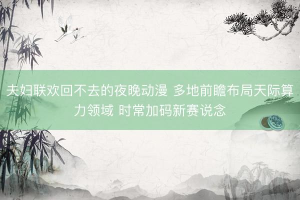 夫妇联欢回不去的夜晚动漫 多地前瞻布局天际算力领域 时常加码新赛说念