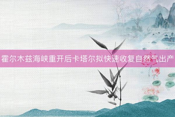 霍尔木兹海峡重开后卡塔尔拟快速收复自然气出产